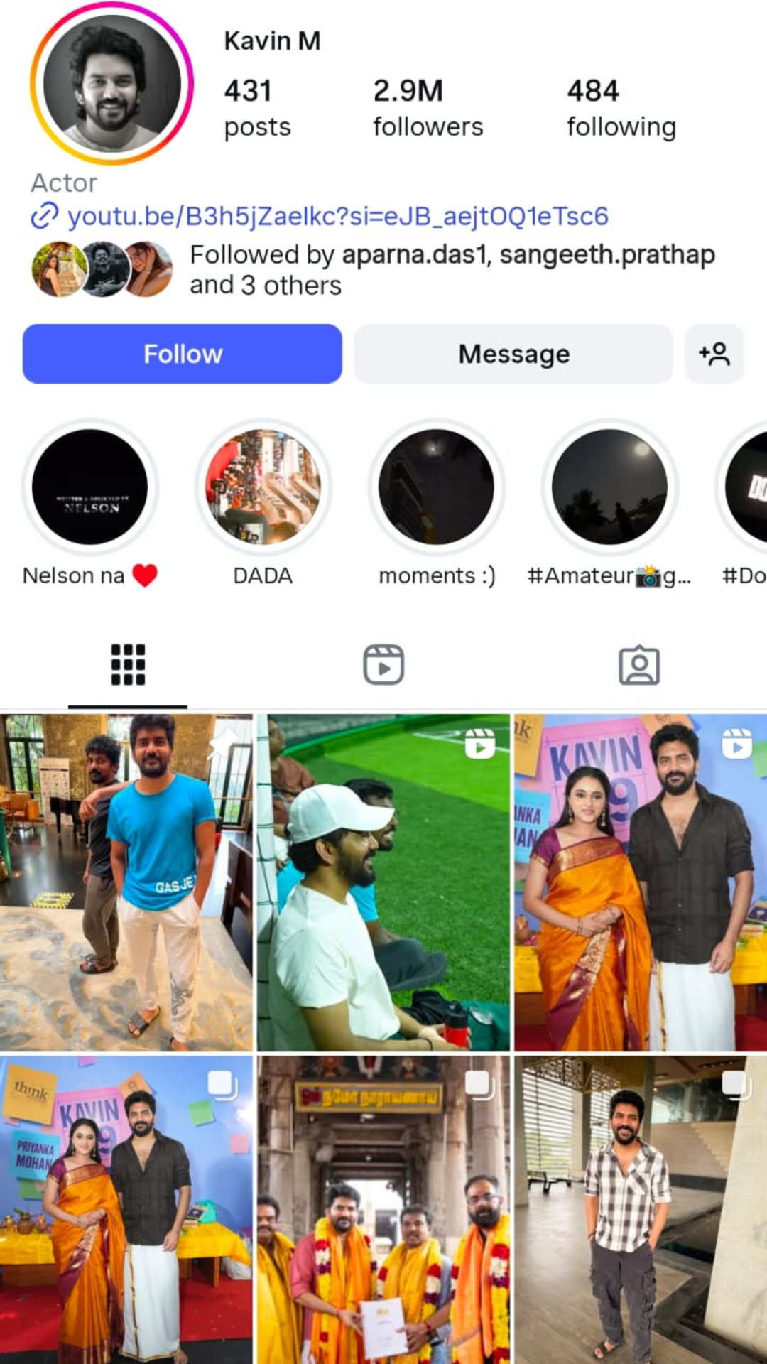 Instagram influencer profile page image